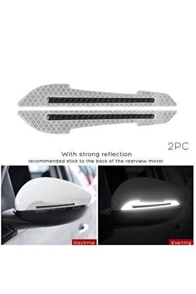 Choice WHITE 2pcs/set Car Rearview Mirror Reflective Sticker Safety Warning R...