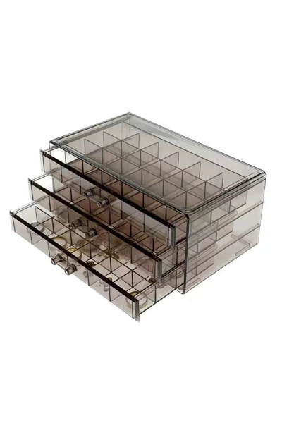 Choice Dark Brown 1pc, Grids Transparent Acrylic Organizer Box Nail Art Compa...