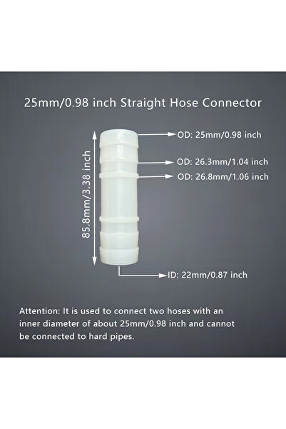 Choice12 25mm Straight 1pc Hose Repair Connector Straight Through extender Eq...