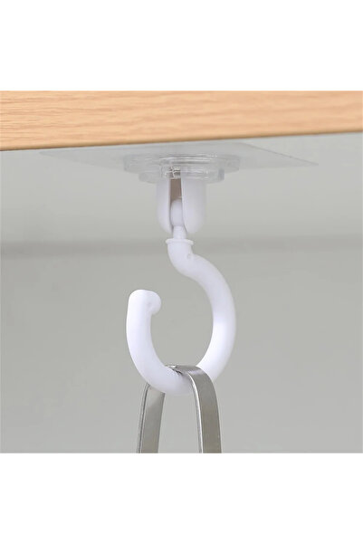 Choice 1pc white 1/3/10 pieces transparent ceiling hook 360° rotatable ceilin...
