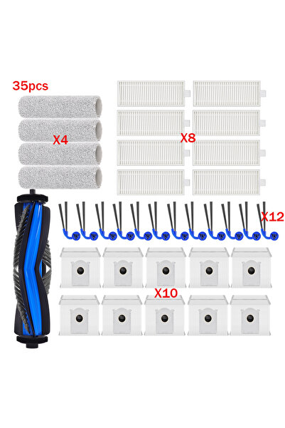 choice2 35pcs set Filter Roller Mop Dust Bag Main Side Brush For ECOVACS X9 P...