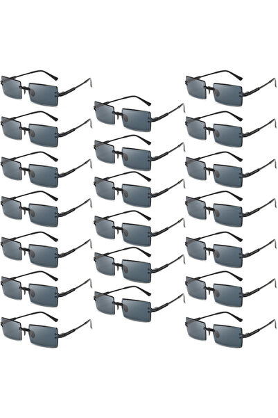 Choice as pciture shows black 20 20 Pcs Per Set Rimless Rectangle Sunglasses ...