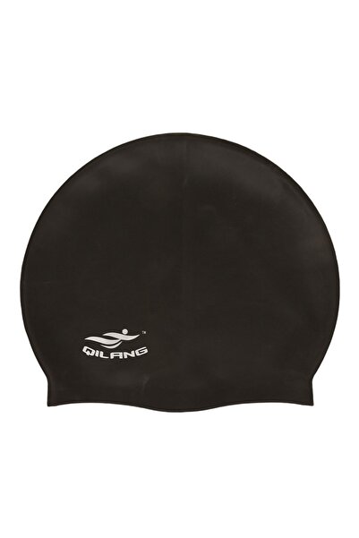 Choice One Size Black Waterproof Silicone Swim Caps Women Men High Elastic Fl...