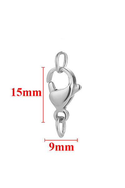 Choice4 Steel 15mm 25Pcs Stainless Steel Lobster Clasps Jump Rings Hooks Conn...