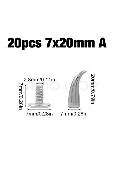 Choice14 7x20mm A-20pcs 5-50pcs/set Silver Rivets Cone Studs Bullet Spikes Ri...