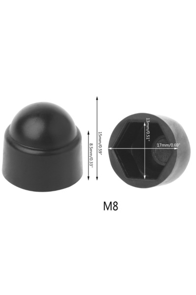 Choice1 50PCS M8 50Pcs Universal Screw Protection Cap Cover Bolt Nuts M6 M8 M...