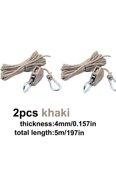 Choice 2pcs khaki 2/4/6pcs Reflective Wind Rope Camping Tent Rope Tie Down Fa...