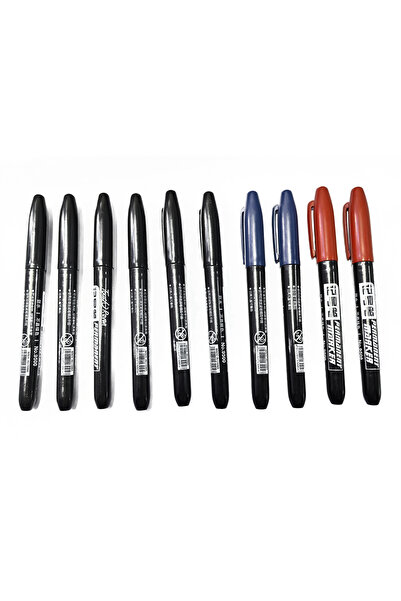 Choice 6 Black 2Blue 2Red 6 PCS Permanent Marker Pen Manga Drawing Markers Bl...