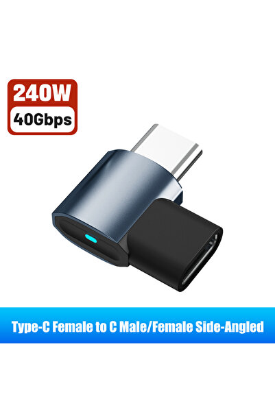 Choice Side Elbow 240W USB C to C Adapter 40Gbps 8K 60Hz 90 Degree Converter ...