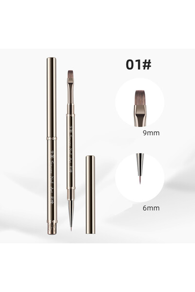 Choice6 P-H0670-1 1/6PCS Double Head Metal Handle Nail Brush Liner Brush Pain...