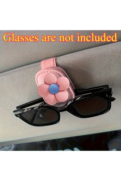Choice Pink flower powder Magnetic Flower Design Glasses Holder, Car Sun Viso...