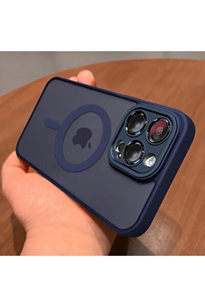 Choice27 For iPhone 13 Dark Blue Magnetic Luxury Matte Translucent Armor Shoc...