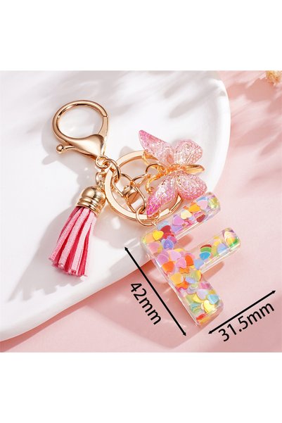 Choice F 1Pc A-Z Letters Pendant Keychain Tassels Key Chains Hanging Pendant ...