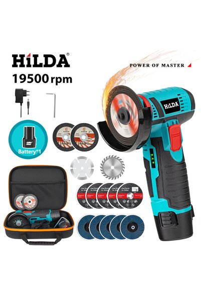 Hilda EU AB172 12V Miniature Rechargeable Mini Angle Grinder with Battery Cut...