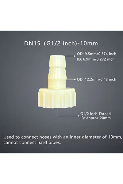 Choice4 DN15Female10mm5pcs 5Pcs Female Hose Connector G1/2 Inch DN15 Inner Th...