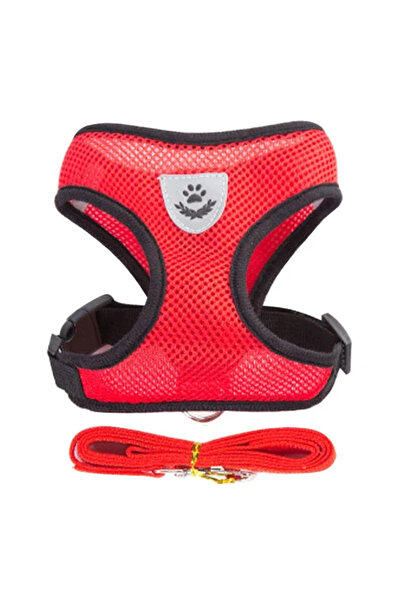 Choice7 M 1pc Red Cat Harness Vest Walking Lead Leash For Puppy Dogs Collar P...