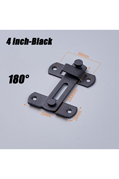 Choice 1PC 4inch-Black 180 Sliding Barn Door Latch Sliding Right Angle Door L...