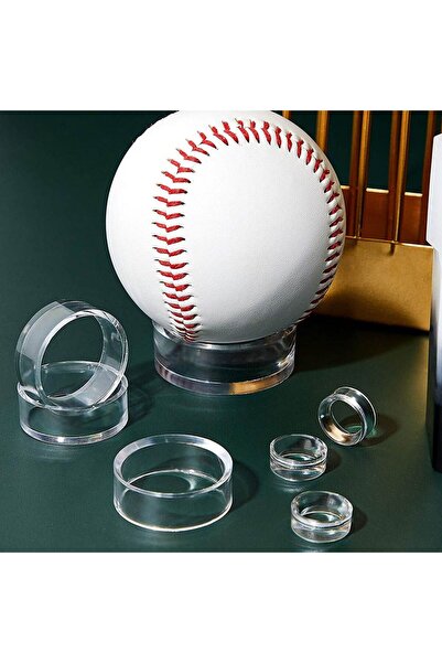 Choice 6.5cm Acrylic Display Stand Clear Ring Baseball Stands Plastic Round D...
