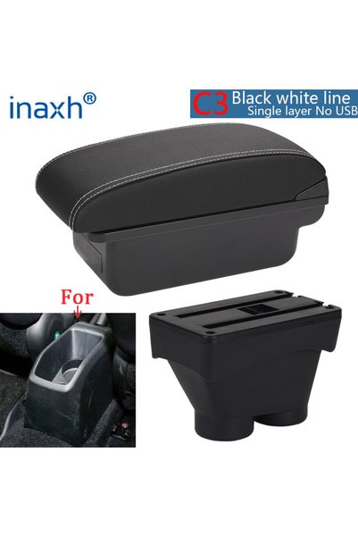 Choice5 C3 Black white NOUSB For Peugeot 208 Armrest Box Storage box Car acce...
