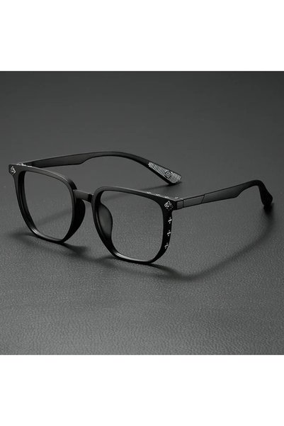 Choice3 Matte Black New Temperament Anti Blue Light Glasses Large Frame Flat ...