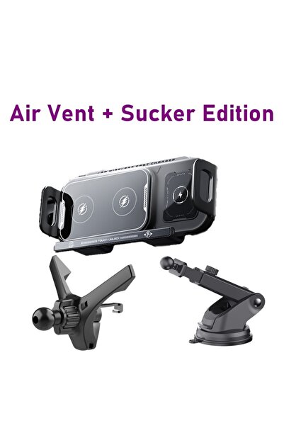 Choice1 Air Vent and Suckeer 15W Universal Car Phone Wireless Charger Holder ...