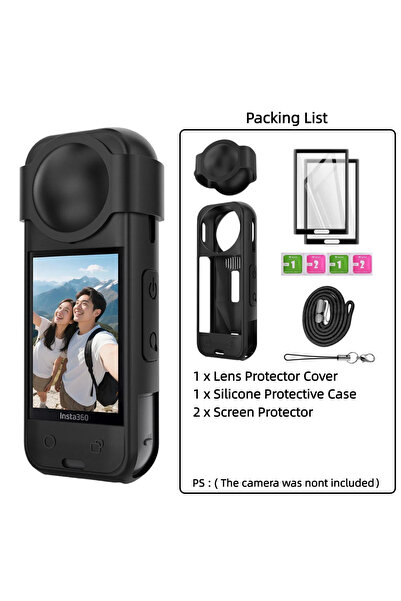 Choice Set 4 For Insta 360 X5 Camera Accessory Kit Lens Guard/Silicone Protec...