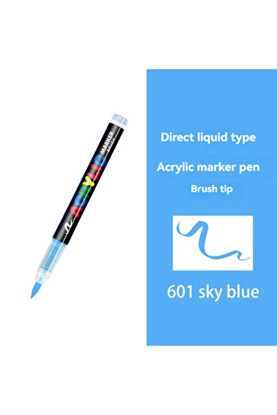 Choice4 sky blue-1Pcs 1Pc Colors Acrylic Paint Pens Markers Brush Tip Paint M...