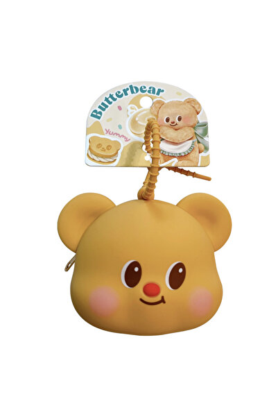 Choice YELLOW Butter Bear Wallet Keychain Small Pendant Cartoon Cute Storage ...