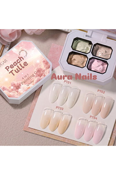 Born Pretty UR Sugar 4 Renkli Çizim-Ombre Paleti(Peach Tulle)