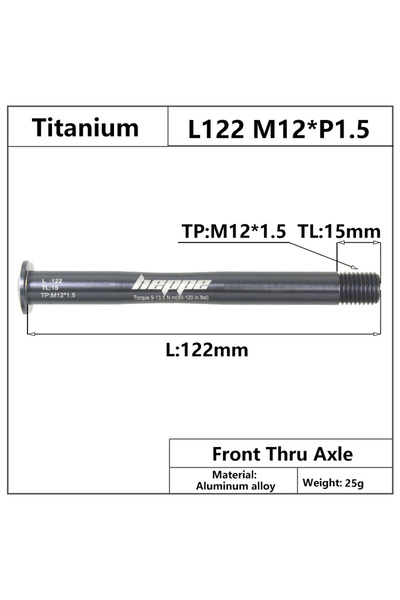 Choice L122 M12x1.5 TL15 HEPPE MTB Road Bike Titanium Thru Axle Ultra Light B...