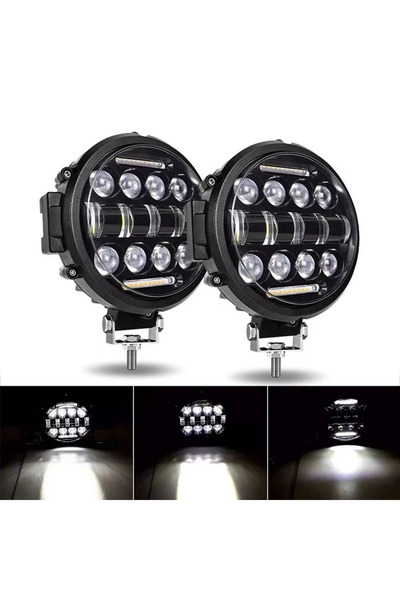 Choice1 مصباحان LED أبيضان للعمل على السيارة، مقاس 7 بوصات، مناسبان لسيارات ا...