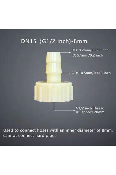 Choice5 DN15Female8mm5pcs 5Pcs Female Hose Connector G1/2 Inch DN15 Inner Thr...