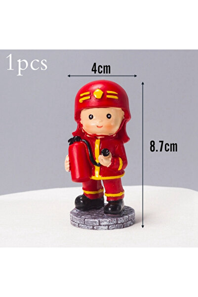 Choice14 1pcs Fire Truck Fireman Cake Topper Birthday Decoration Firefighter ...