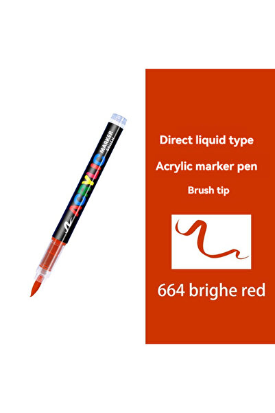 Choice14 brighe red-1Pcs 1Pc Colors Acrylic Paint Pens Markers Brush Tip Pain...