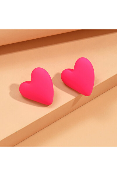 Choice rose red Koean Fashion Candy Color Acrylic Love Eardrop Simple Design ...