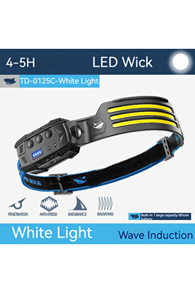 Choice TD-0125C-Whitelight Smiling Shark TD0125C Headlight Wave Induction Lig...