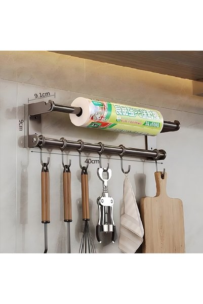choice2 40cm Grey Stainless Steel Kitchen Utensil Shelves Spoon Holder Dishcl...