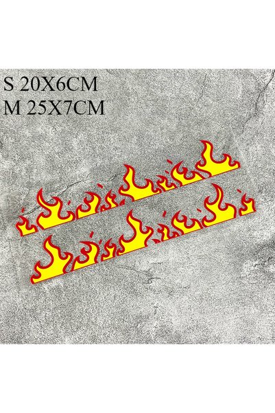Choice4 Length about 25CM(M) CH-HY-B-2PCS-G 2PCS Flame Motorcycle Stickers Wa...