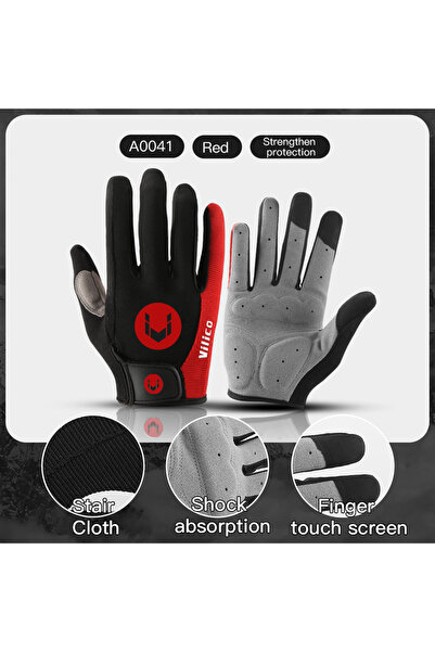 Choice XL A0050-RD Autumn Winter MTB Cycling Long Finger Gloves Non-Slip Wear...
