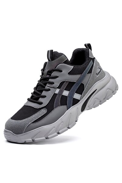 Choice 44 Gray Man Safety Shoes Puncture-Proof Work Sneakers Lightweight Work...