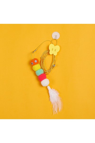 Choice3 feather Cat Hanging Toy Independent Cat Teasing Elastic Rope Hanging ...