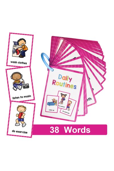 Choice5 Daily Routines 20Pcs Montessori Kids English Words Learning Flashcard...