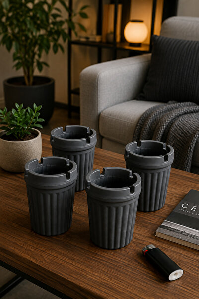 Binbirreyon 10cm Odorless Ashtray Ash Tray - 4 Self Extinguishing
