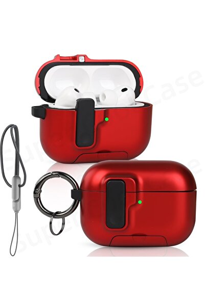 Choice for AirPods Pro 3 Red 2025 For AirPods Pro 3 Case with Secure Lock & L...