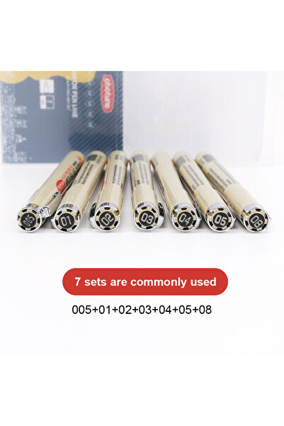 Choice 7Pcs set 12 Tip Pigment Liner Micron Ink Marker Pen for Manga Draw Ske...