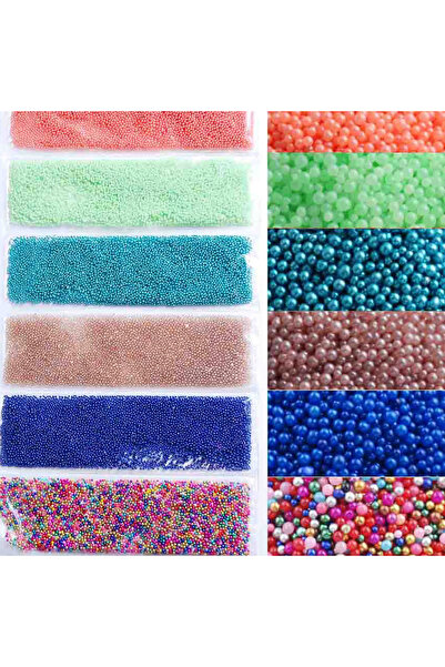 Choice 02 Set of 6 Colors Caviar Micro Beads Nail Art Decorations, Metallic N...