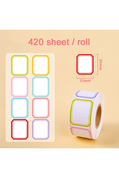 Choice1 DL 25X30 420sheet Roll Label Stickers Sticky Label Waterproof Color N...