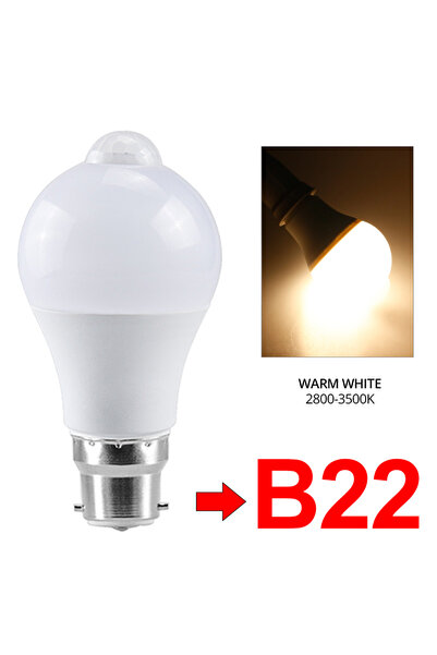Choice GGBEE 12W B22 base warm white PIR Motion Sensor LED Light Bulb 220V 11...