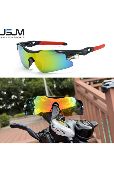 Choice Red JSJM Outdoor Men Cycling Sunglasses Road Bicycle Mountain Riding P...