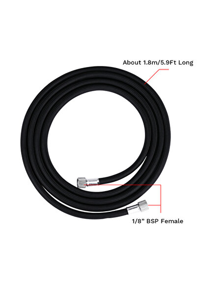Choice black air hose1 Professional Nylon Braided Airbrush Hose with Standard...
